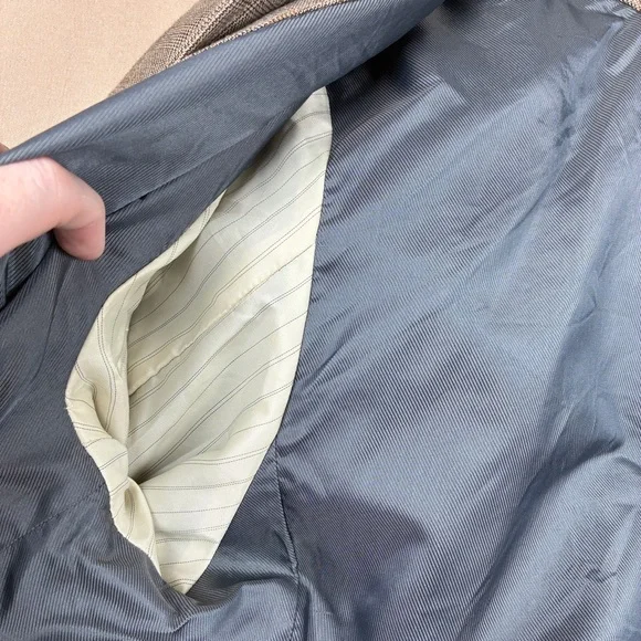 Banana Republic Mens Plaid Wool Blend Coat L Tailored Quiet Luxury Dark Academia - Picture 10 of 16